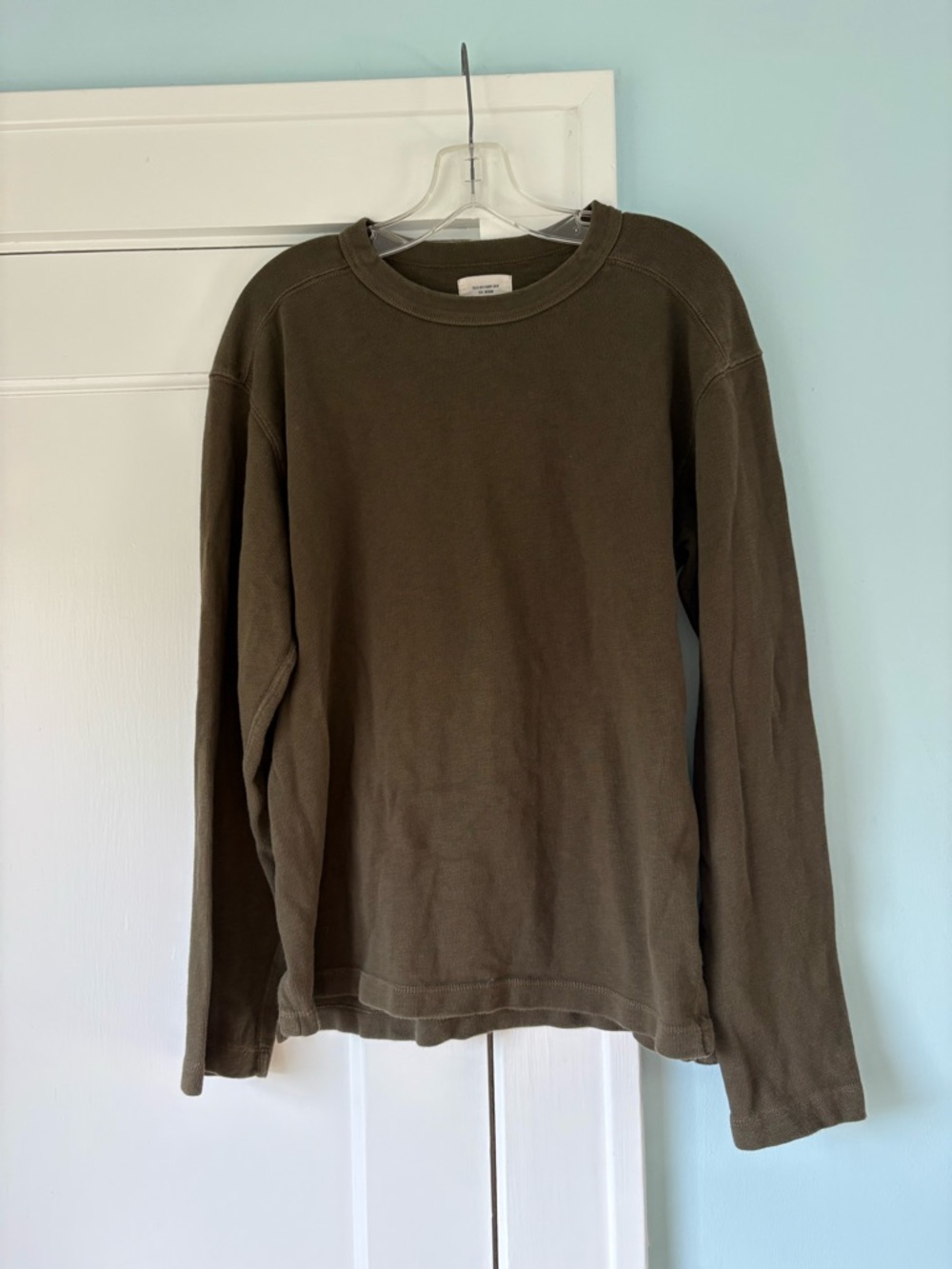 Buck Mason Field-Spec Rugby Crew Cotton Field Green Heavyweight Long Sleeve
